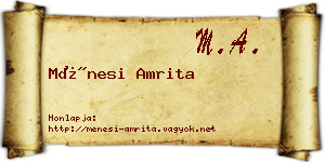 Ménesi Amrita névjegykártya